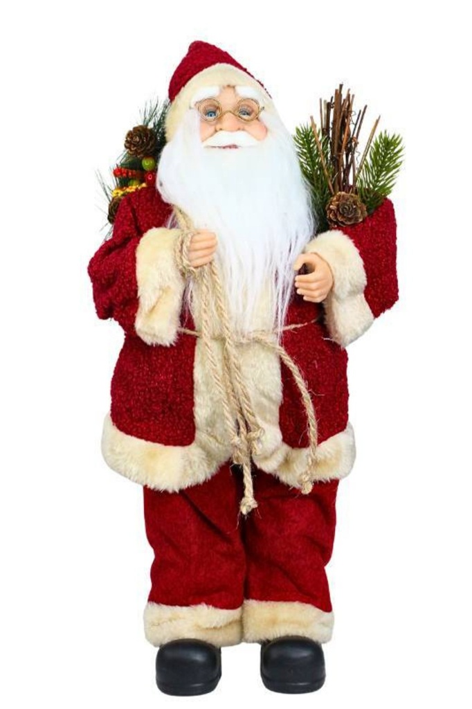 Papai Noel Decorativo Vermelho e Bege