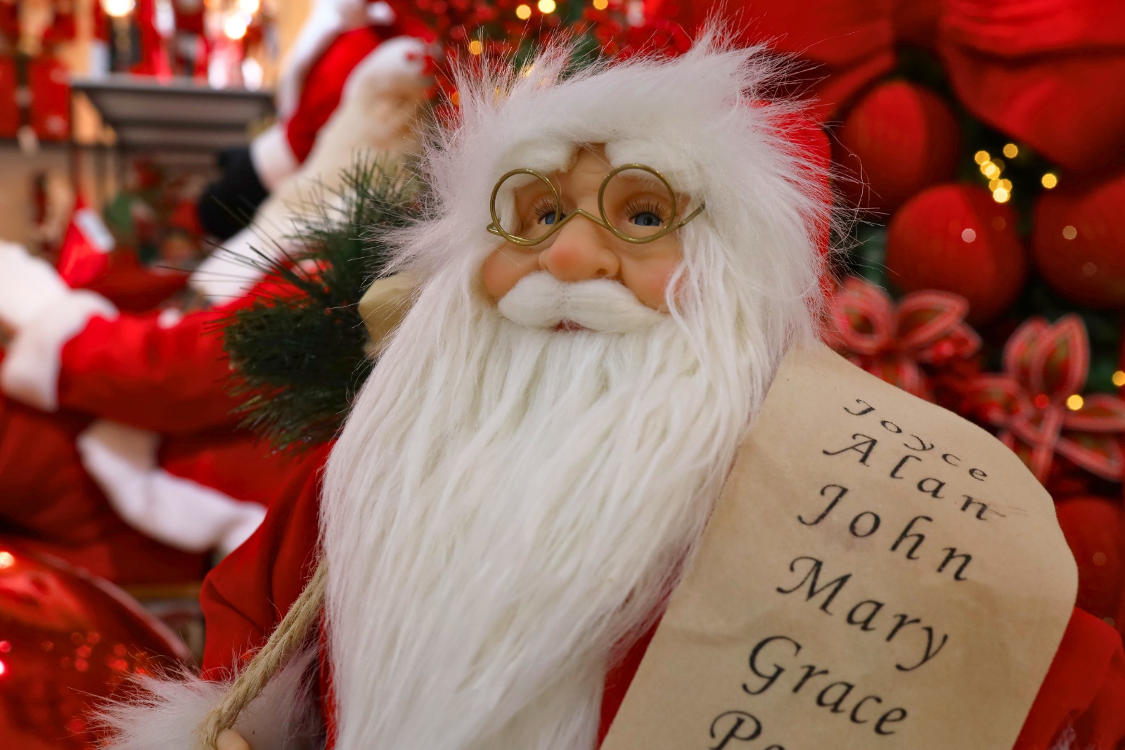 Papai Noel Decorativo Vermelho e Branco
