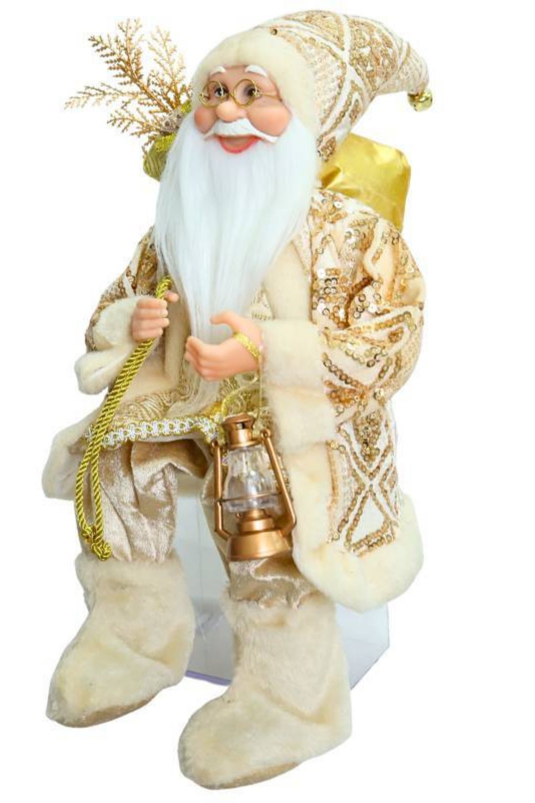 Papai Noel Sentado Dourado Dinatale 2