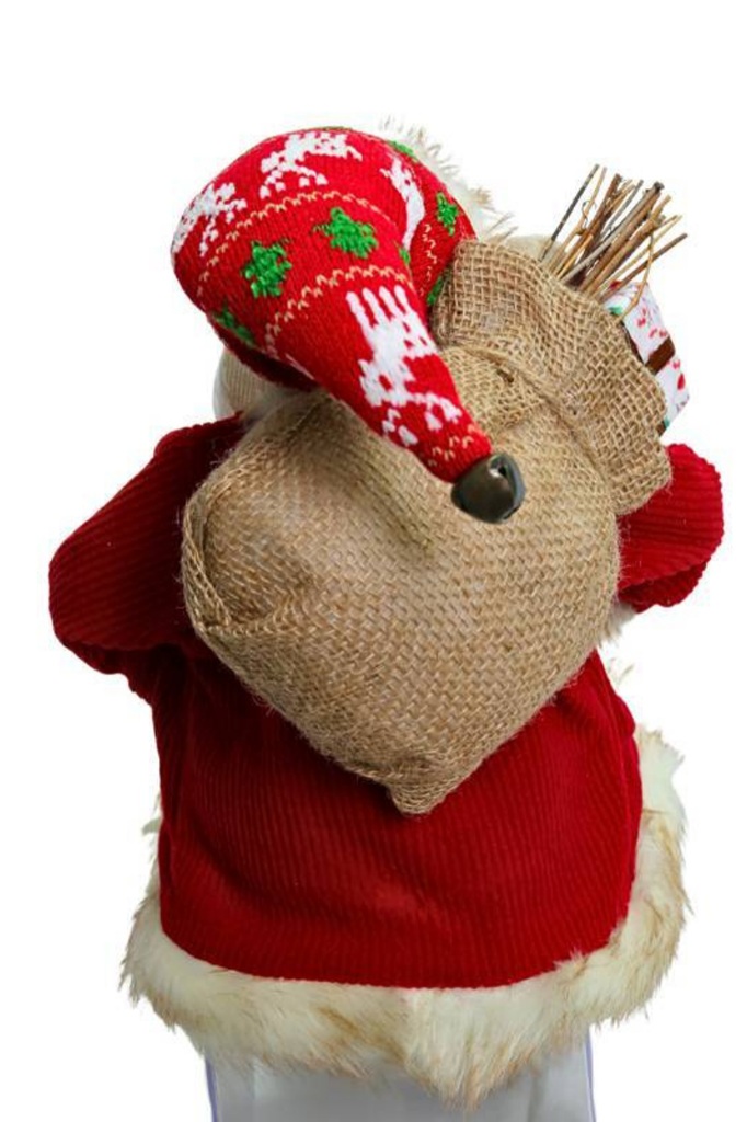 Papai Noel Sentado Vermelho com Bege